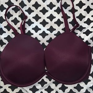 Victoria Secret Maroon/Burgundy Push Up Bra. 32DD